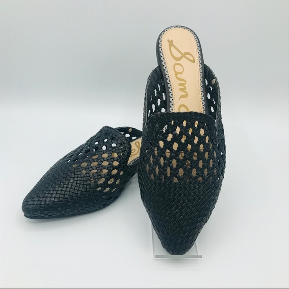 Sam Edelman Shoes - SAM EDELMAN BLACK WOVEN SLIDES